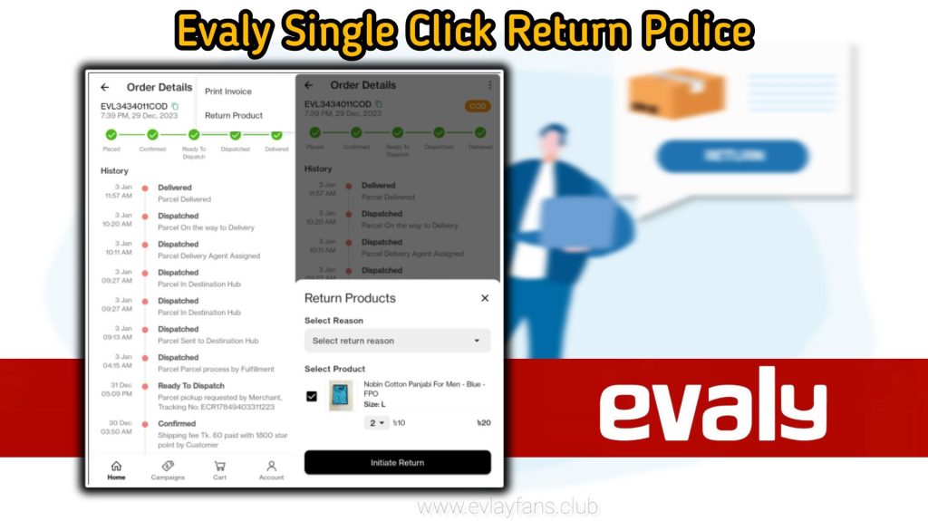 evaly single click return policy